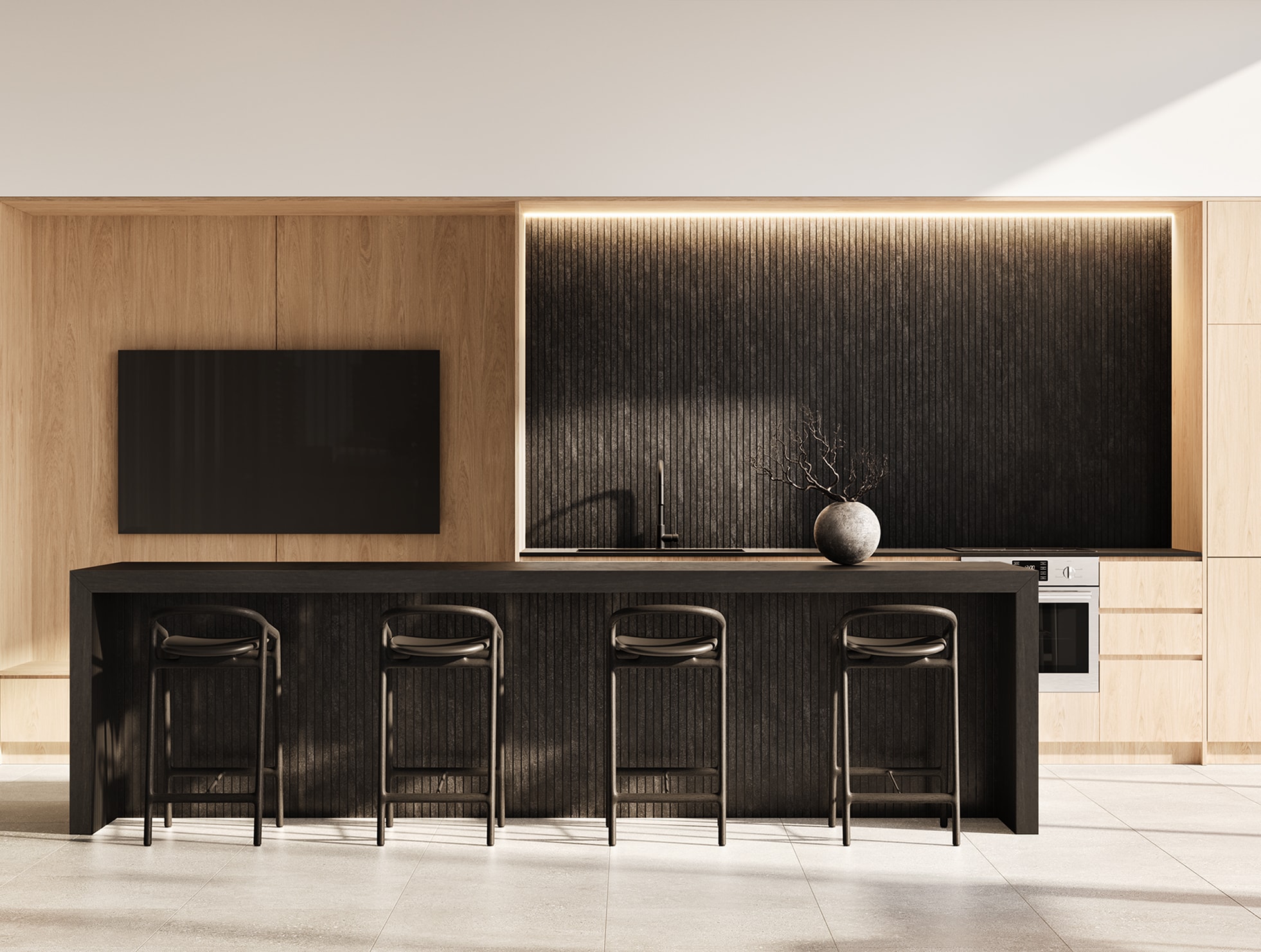 Living Room, Library Kitchen